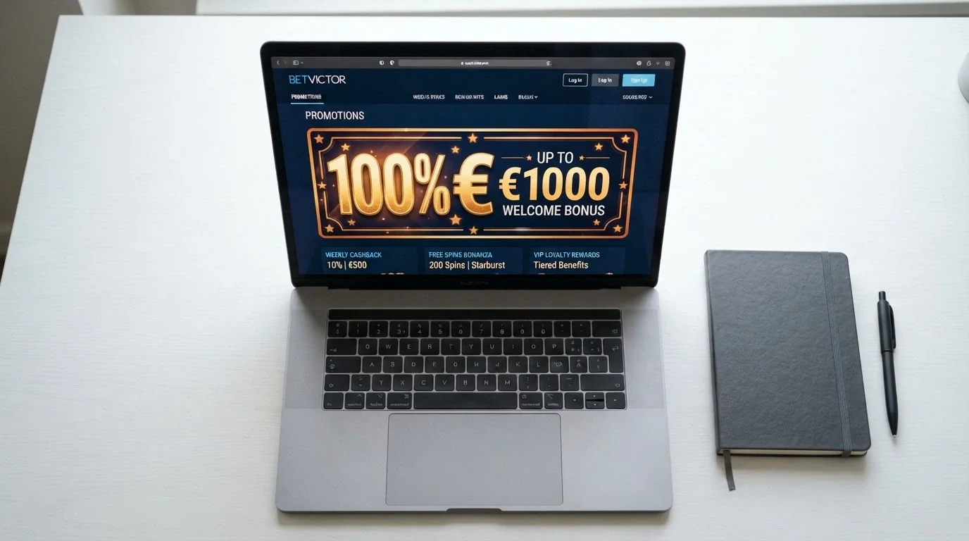 Pantalla de promociones con el bono de bienvenida destacado de un casino que acepta criptomonedas
