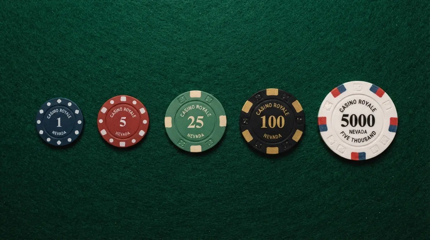 Una fila de logotipos de casino online con fichas de distinto tamaño delante de cada uno, representando ofertas desiguales