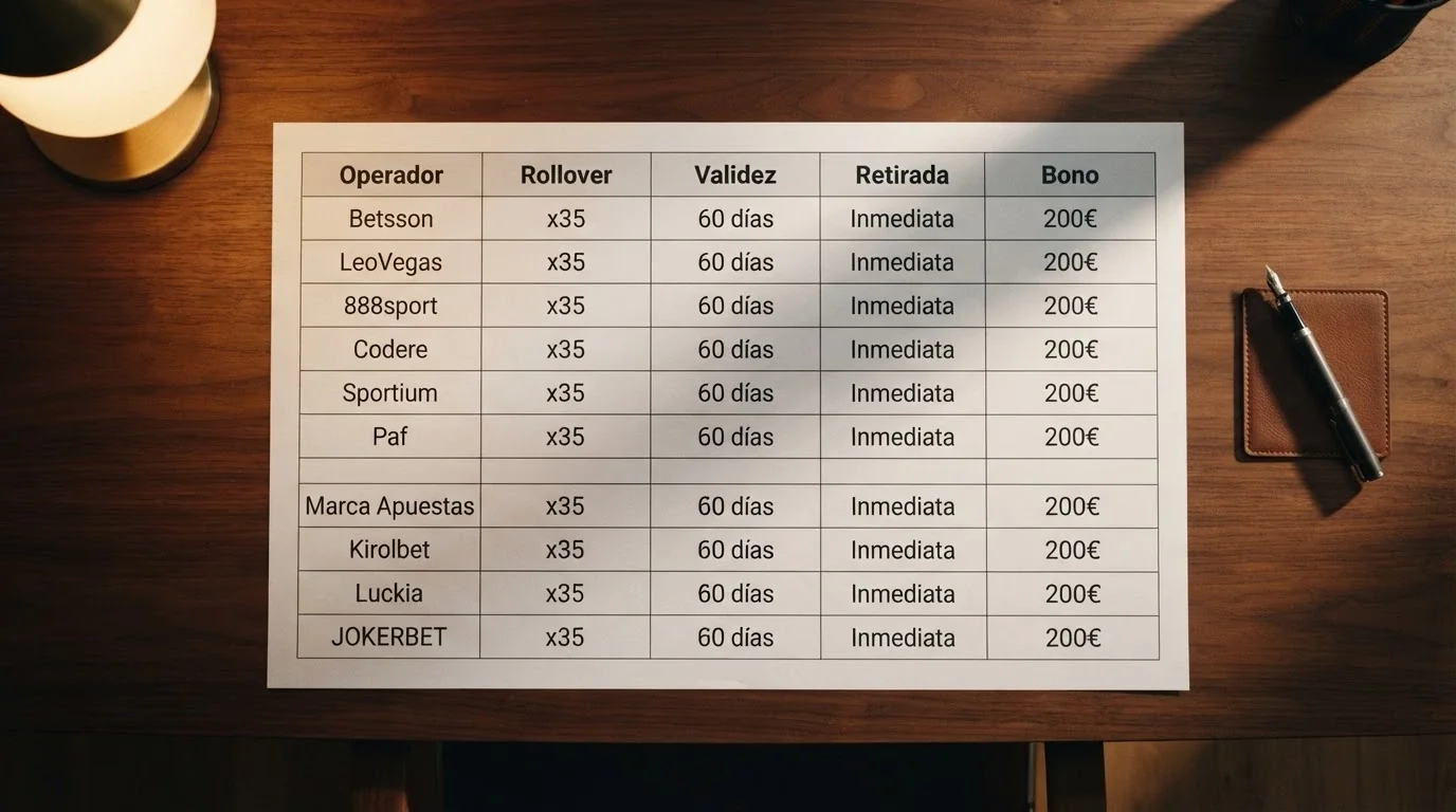 Mosaico con los logotipos de los diez casinos analizados sobre un fondo que evoca una tabla comparativa