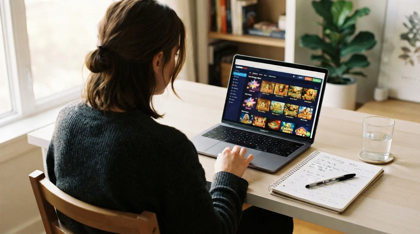 Vista de una tabla comparativa con los logotipos y datos principales de varios operadores de casino online