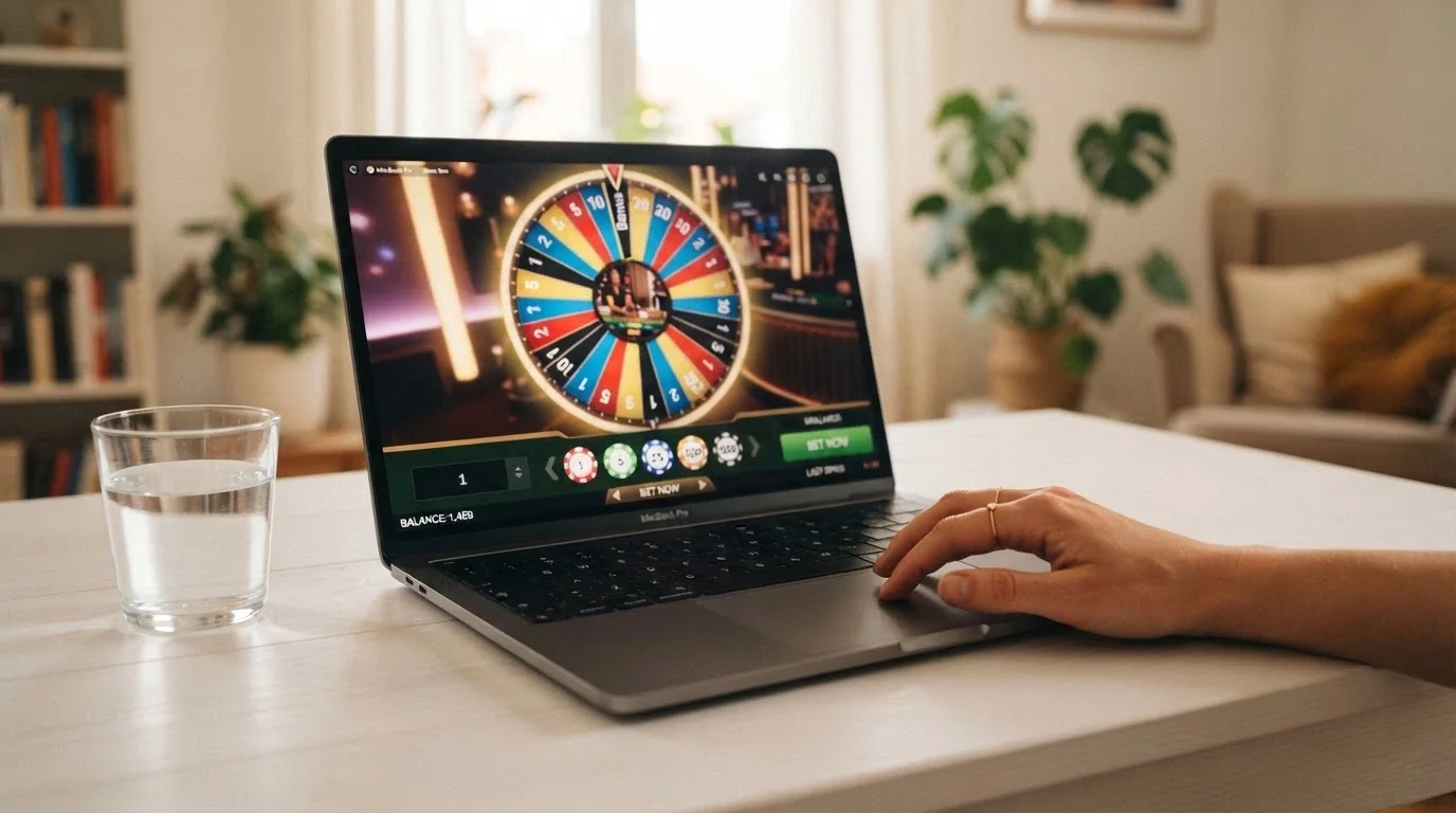 Interfaz del modo demo de Crazy Time en un navegador con fichas virtuales sobre la mesa de apuestas