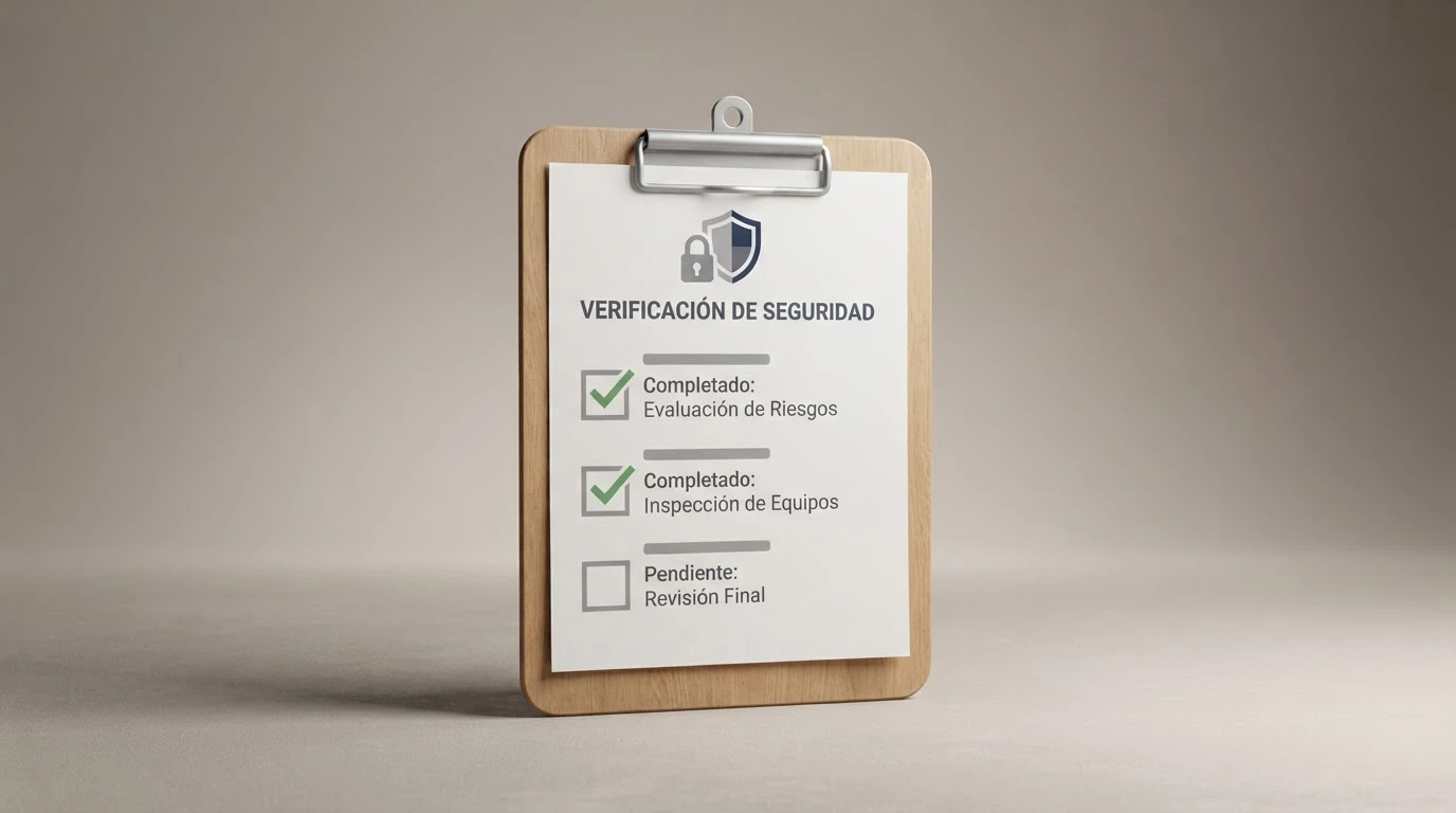 Lista de verificación visual con los elementos clave para elegir un casino online seguro: candado SSL, logo DGOJ, dominio .es y métodos de pago