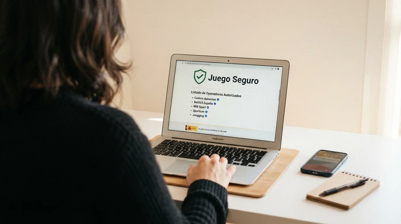 Pantalla del registro público de operadores con licencia en ordenacionjuego.es junto al sello de Juego Seguro de la DGOJ