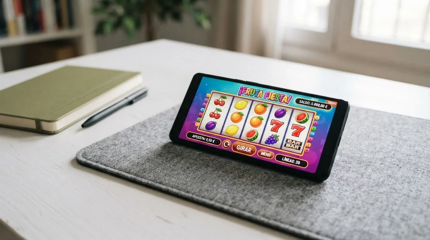 Modo demo de un slot en un casino online nuevo con el indicador de saldo ficticio visible
