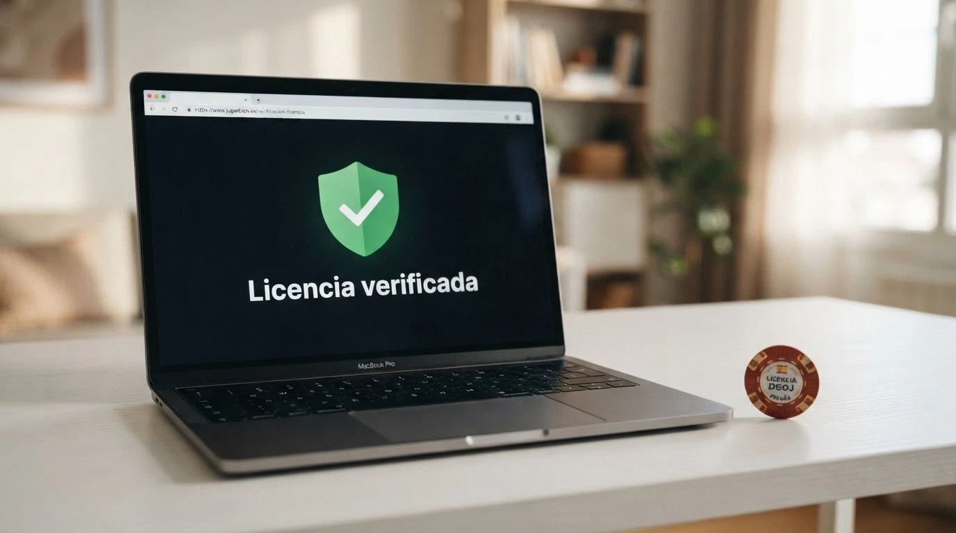 Sello de licencia DGOJ y dominio .es de un casino online autorizado