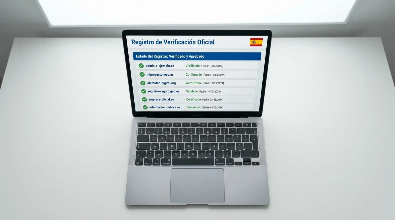 Captura del registro público de operadores con licencia en la web de la DGOJ mostrando varios dominios .es