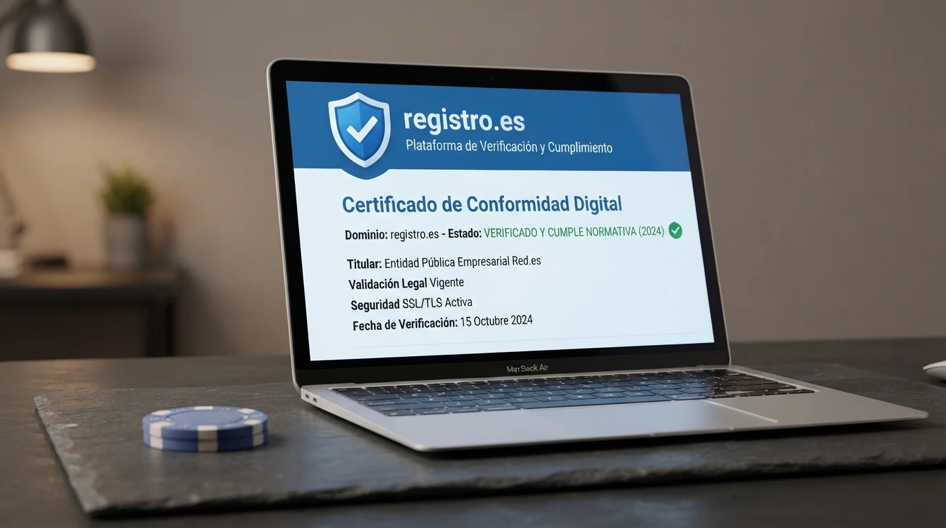 Sello de la DGOJ y dominio .es en la web de un operador autorizado