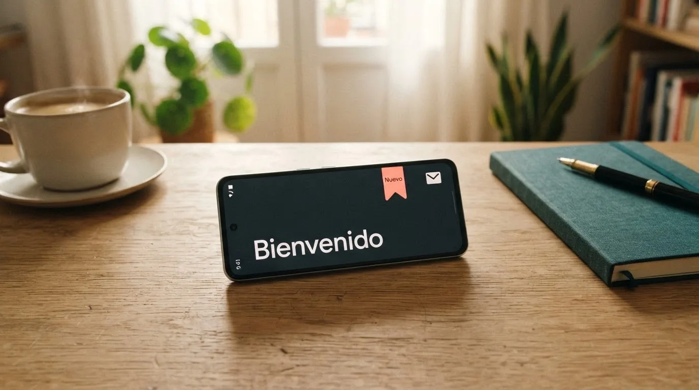 La pantalla de bienvenida de un casino móvil con la etiqueta «nuevo» y el icono de depósito por SMS
